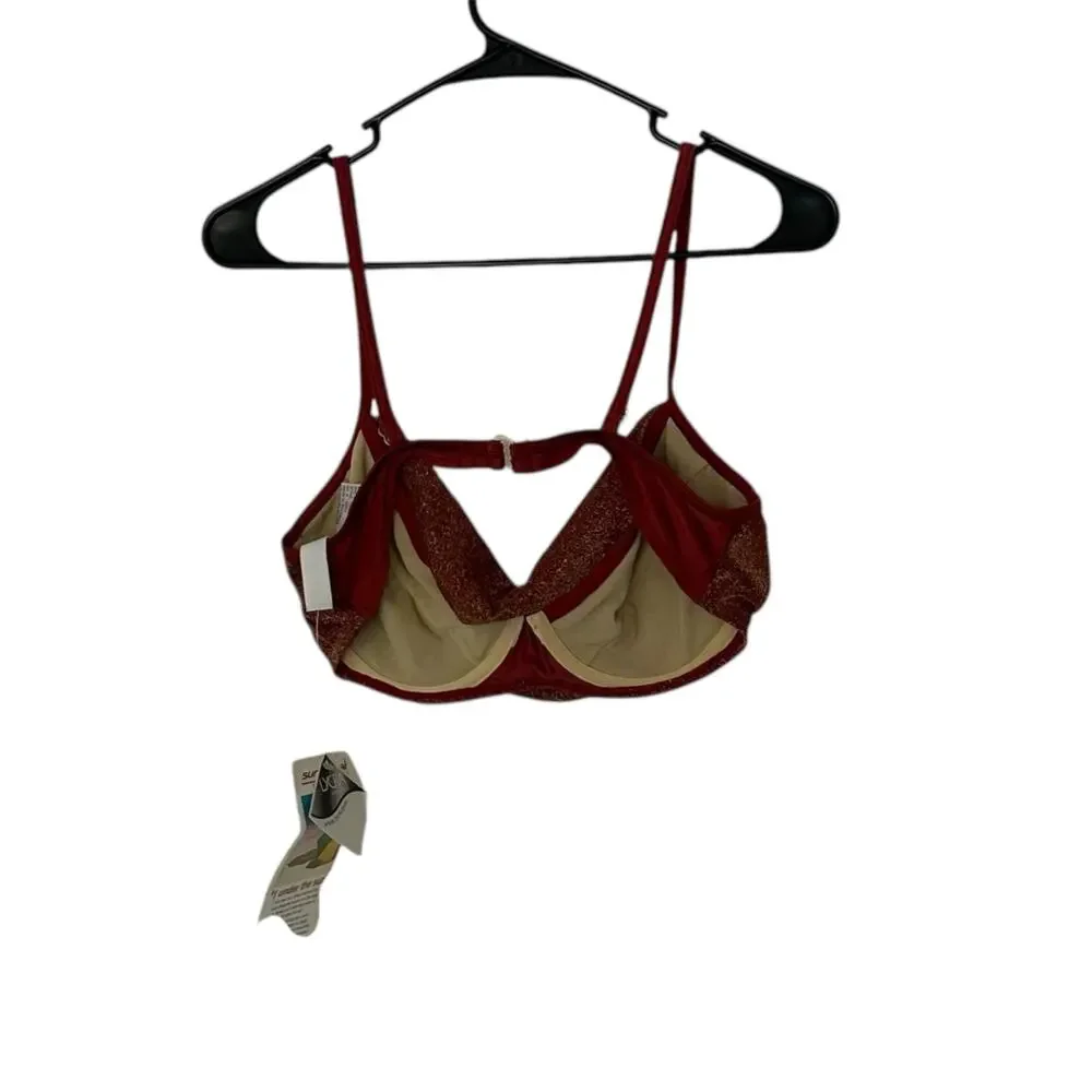 Sun Streak by Newport News NWT Bikini Top Size 12 Shimmer Summer Beach Vacation
